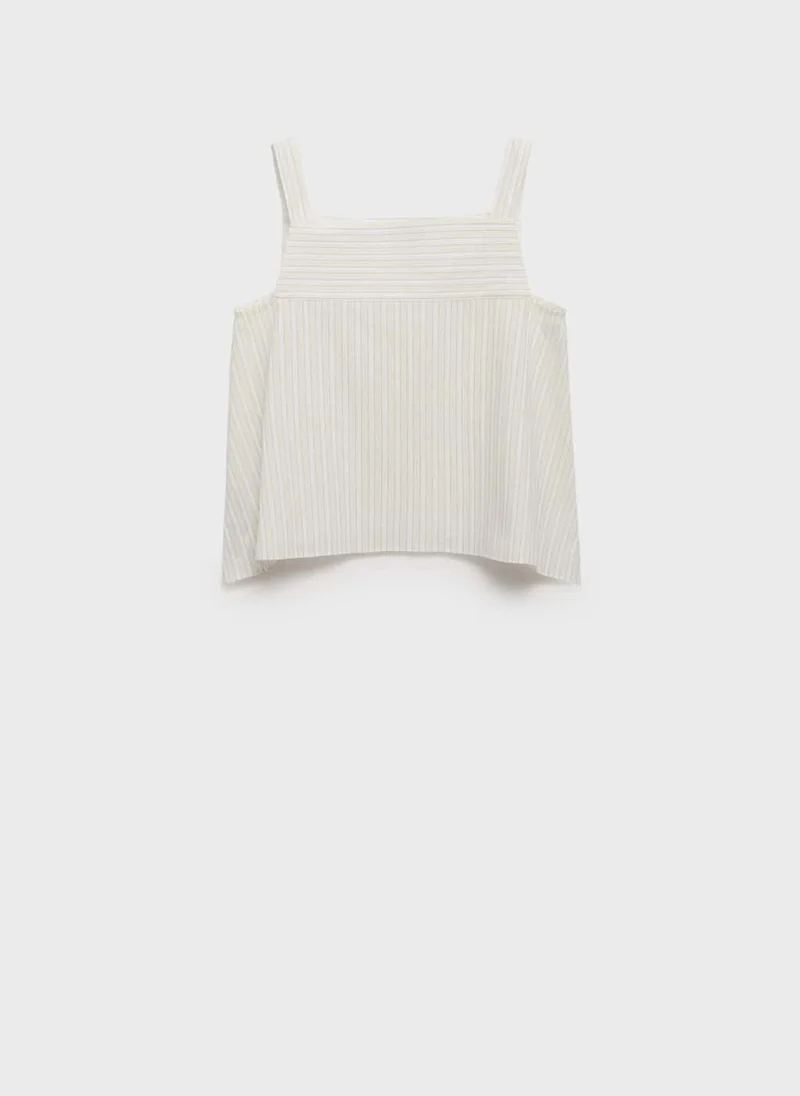 MANGO Striped Strapless Top