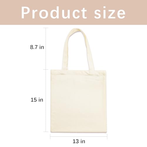 ORJ 50 PCS 13 x 15 Inch Sublimation Blank Canvas Bags Bulk, Tote Bags for Sublimation, Canvas Tote Bags DIY Custom Shopping Bag - Image 3