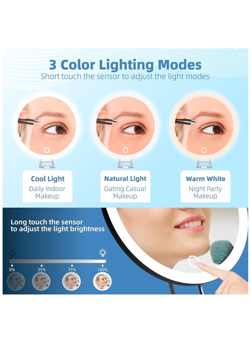 general Lighted Magnifier, Large 6’ Rechargeable Illuminated 30x Magnifier with Suction Cup and Desktop Stand, Dimmable in 3 Colour Modes - Image 2