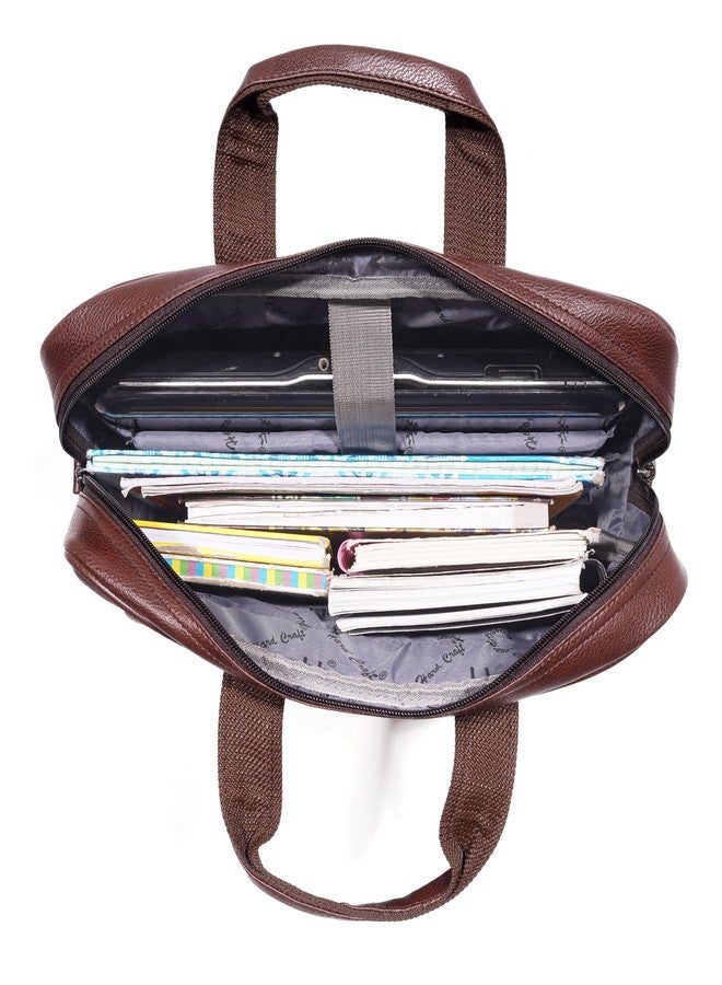 Hard Craft Vegan Leather Office Laptop Messenger and Shoulder Side Sling Hand Bag For Men Corporate Executive Briefcase Bag For Man Supports Laptop Upto 15.6 inches (Brown) - Image 5