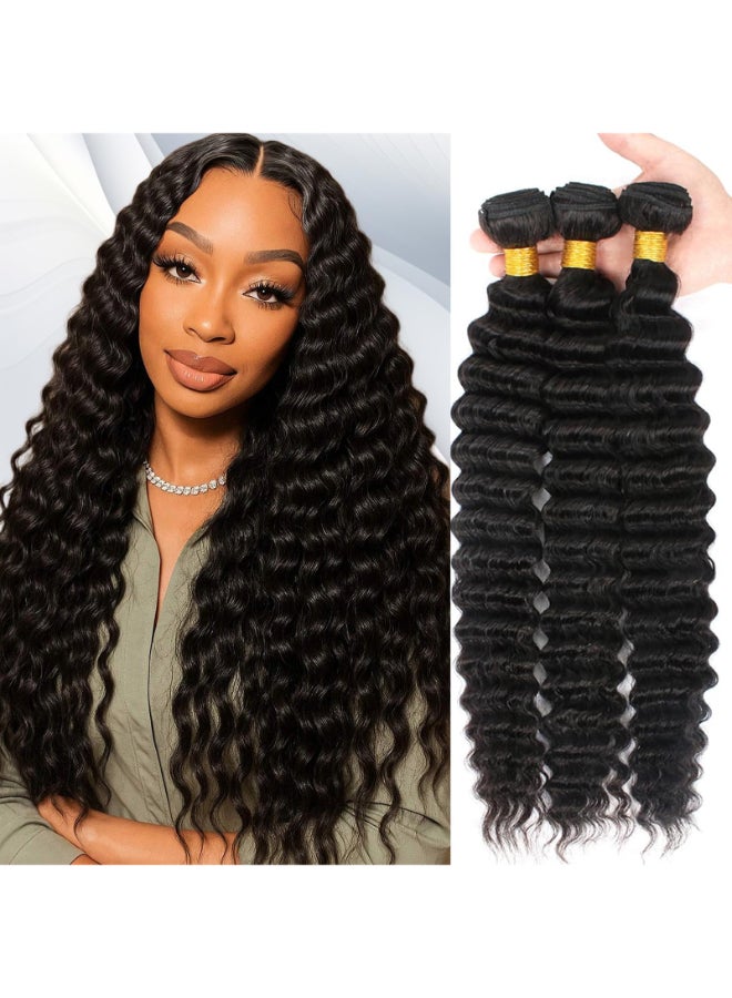 ROYAL IMPRESSION 12A Deep Wave Bundles Human Hair 12 14 16 300g 100 Real Human Hair 3X Longer Lifespan 100 Unprocessed Brazilian Virgin Hair Pineapple Deep Wave Human Hair Weave Bundles Natural Color - Image 3