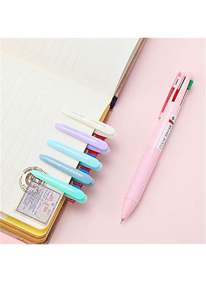 Arabest 6 Pieces Multicolor Ballpoint Pen, 4-in-1 Colored Ballpoint Pen Smooth Retractable Ballpoint Pens 4 Color Pen in One for School Students Classroom Supplies Planner Journaling, Assorted Ink 0.5 mm - Image 4