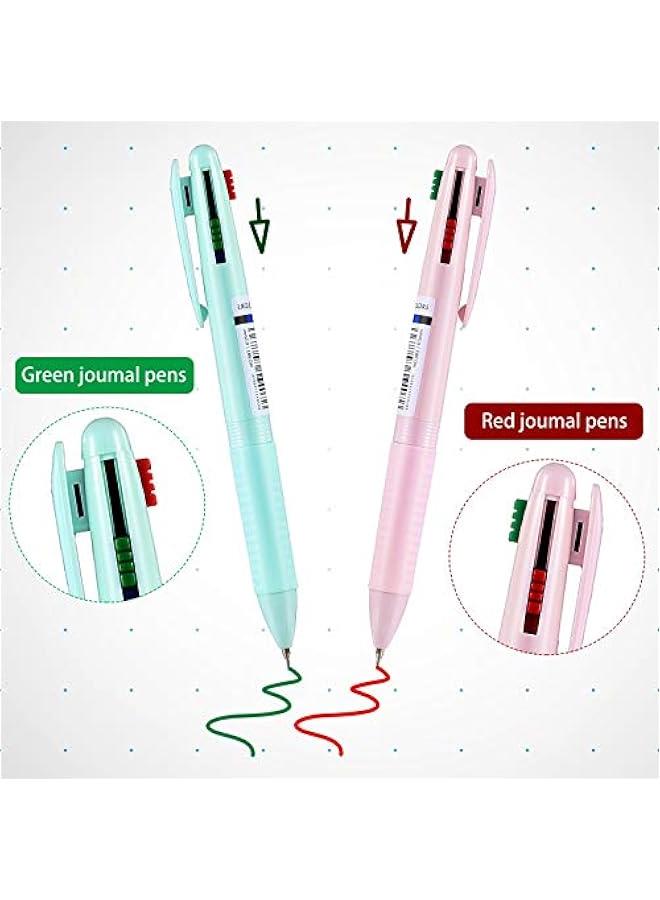 Arabest 6 Pieces Multicolor Ballpoint Pen, 4-in-1 Colored Ballpoint Pen Smooth Retractable Ballpoint Pens 4 Color Pen in One for School Students Classroom Supplies Planner Journaling, Assorted Ink 0.5 mm - Image 5