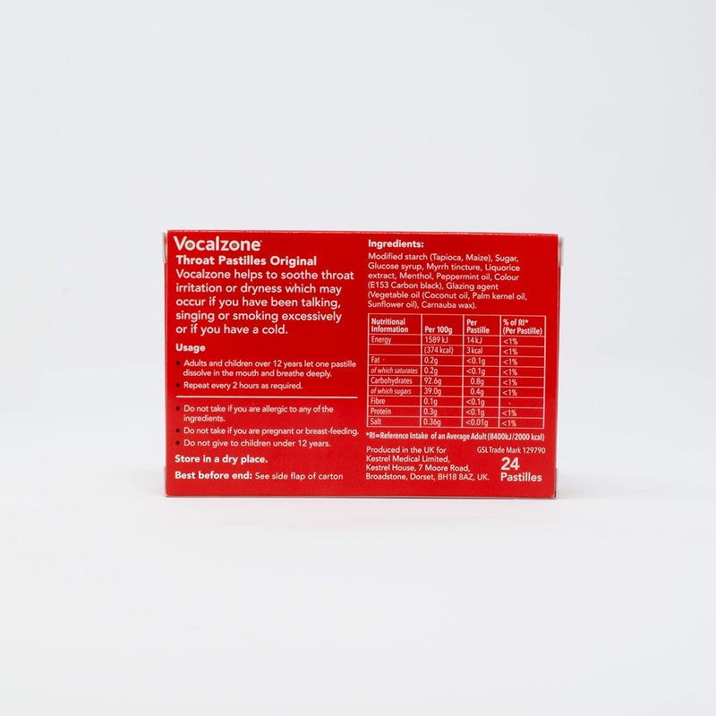 Vocalzone Throat Pastilles Original 3 Packs 24 for Sore Throats and Hoarseness When Overusing Your Voice Produced and Sold in The United Kingdom Since 1912 - Image 4