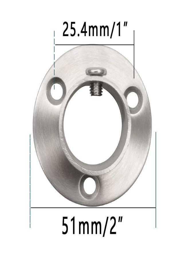 ZLYY 25mm /1 Inch Dia Shower Curtain Rod Flange Mount Socket Bracket, Satin Nickel of 2 Kit. - Image 2