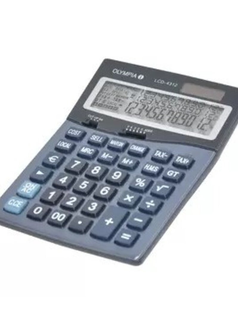Olympia Desktop Calculator 12 Digits, LCD-4312, Steel Blue
