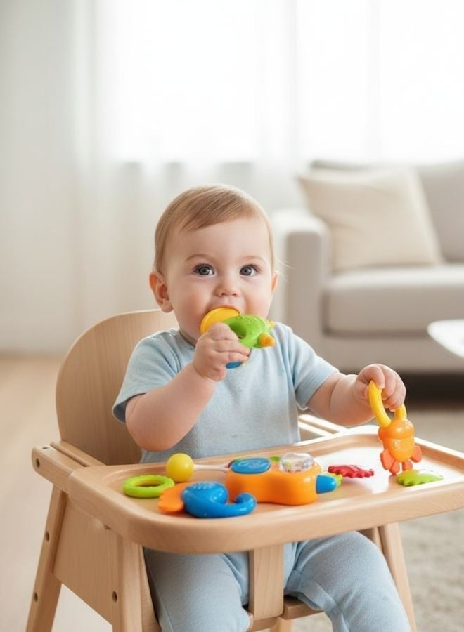 ZEESQUARE Baby Rattle & Teether Set | BPA-Free Infant Sensory Toys | Easy Grip | 0–12 Months - Image 3