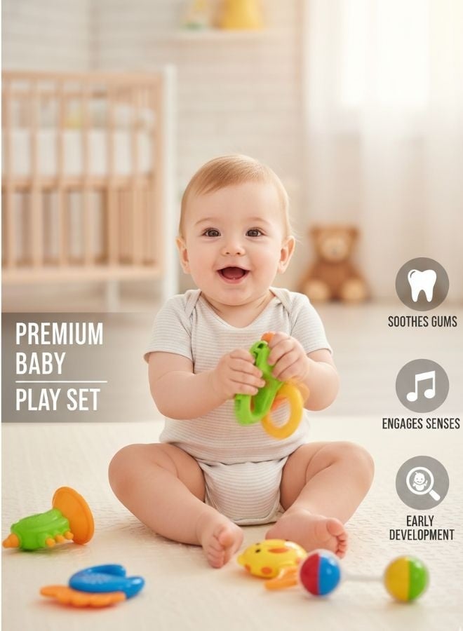 ZEESQUARE Baby Rattle & Teether Set | BPA-Free Infant Sensory Toys | Easy Grip | 0–12 Months - Image 5