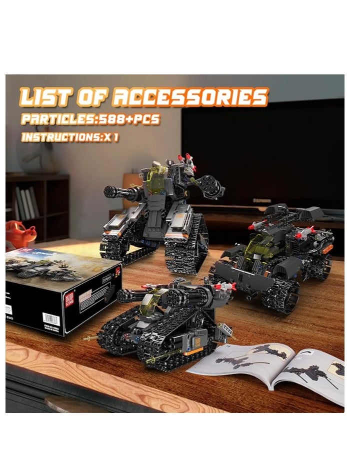 mould king 15083 Technology Armored Vehicle Building Blocks Kit,  Collectable Robot Toy for Boys & Girls, Educational Remote Control 3 in 1 STEM Robot Building Block,  - Image 3