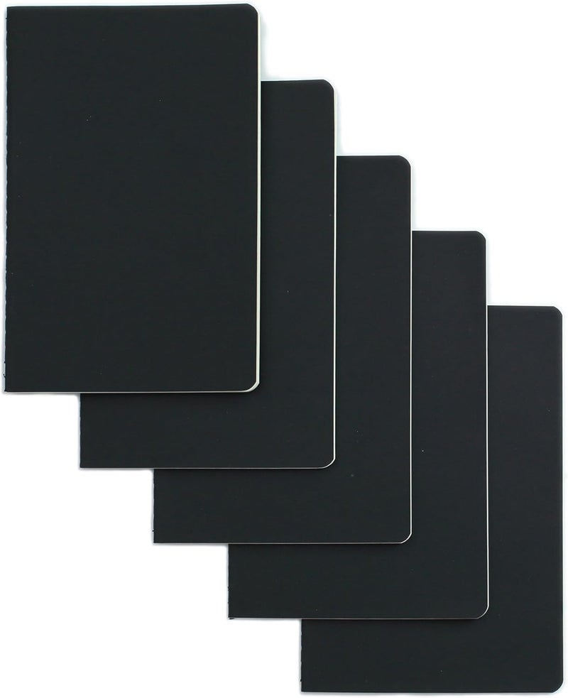 TWONE 6 Pack Notebooks Journal - 60 Dot Grid Page/30 Sheets, Premium Thick Paper Soft Cover Journal for Travel, Office, Work, Office, Home, School, Business Writing, 5.5 x 8.25 (Black) - Image 1