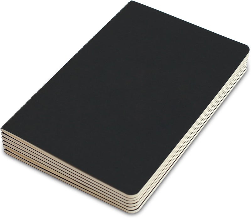 TWONE 6 Pack Notebooks Journal - 60 Dot Grid Page/30 Sheets, Premium Thick Paper Soft Cover Journal for Travel, Office, Work, Office, Home, School, Business Writing, 5.5 x 8.25 (Black) - Image 4