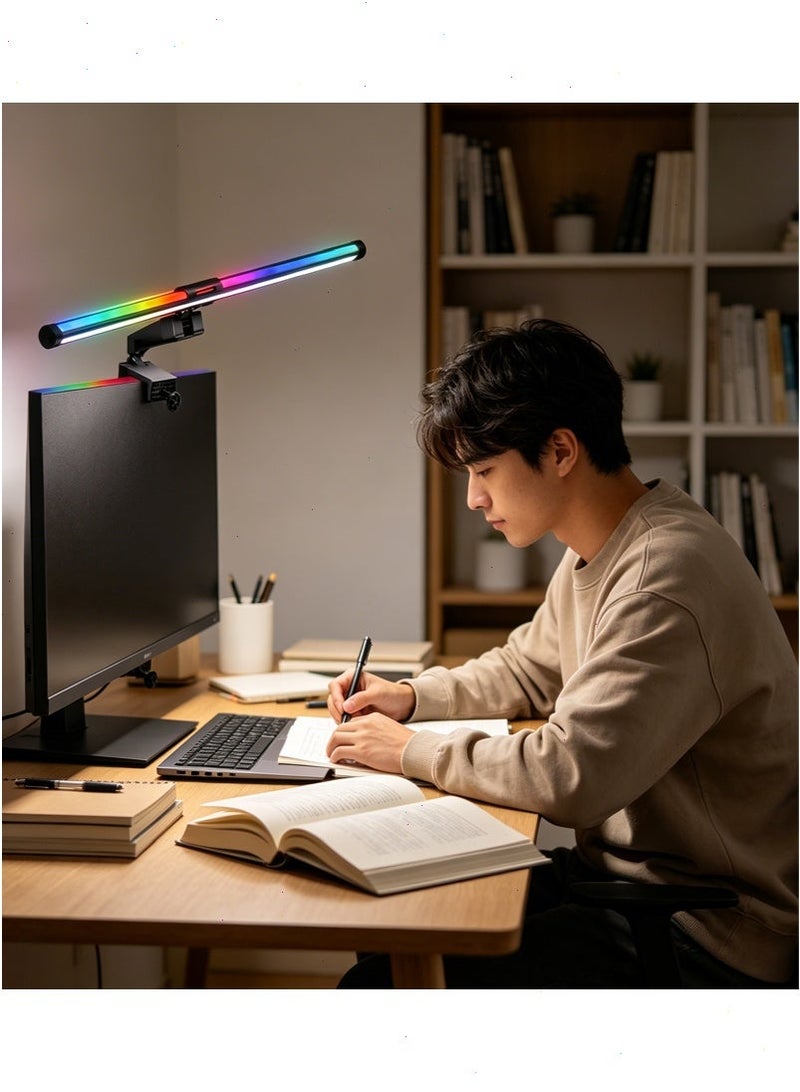 Monitor Light Bar with RGB Backlight, 44cm Computer Monitor Lamp Dimmable and Colour Temperature Touch Control LED Gaming Screen Light Eye Care No Glare Space Saving for Work Study - Image 3