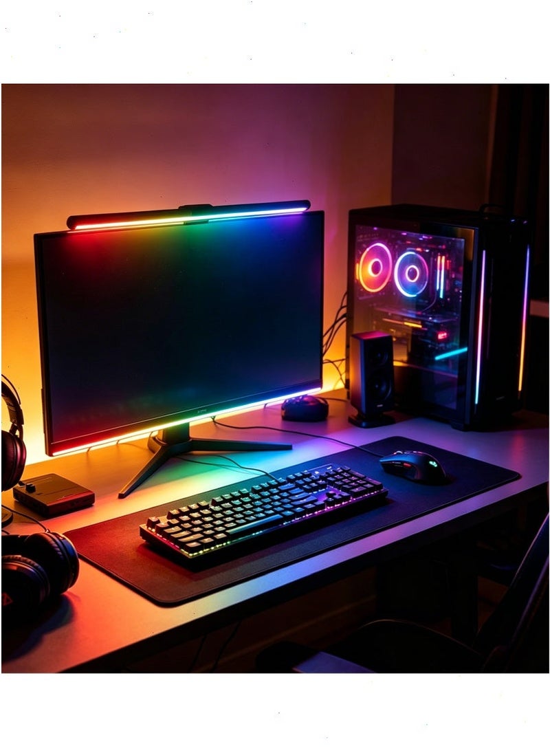 Monitor Light Bar with RGB Backlight, 44cm Computer Monitor Lamp Dimmable and Colour Temperature Touch Control LED Gaming Screen Light Eye Care No Glare Space Saving for Work Study - Image 2
