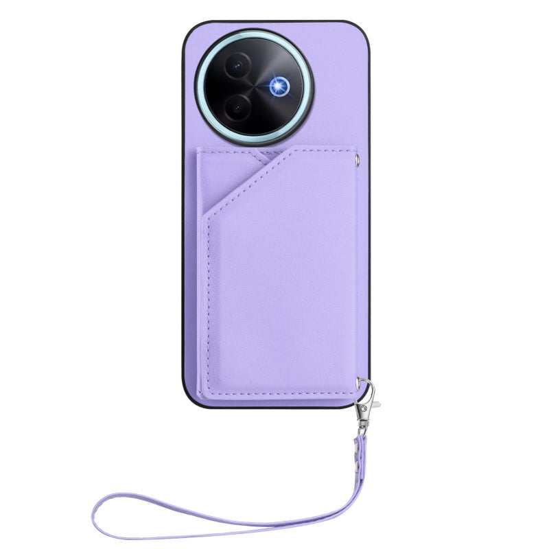 إيروريكس جراب هاتف بأربعة فتحات للبطاقات مع حزام معصم لهاتف vivo Y39 5G / Y300i Feel (أرجواني) - Image 2