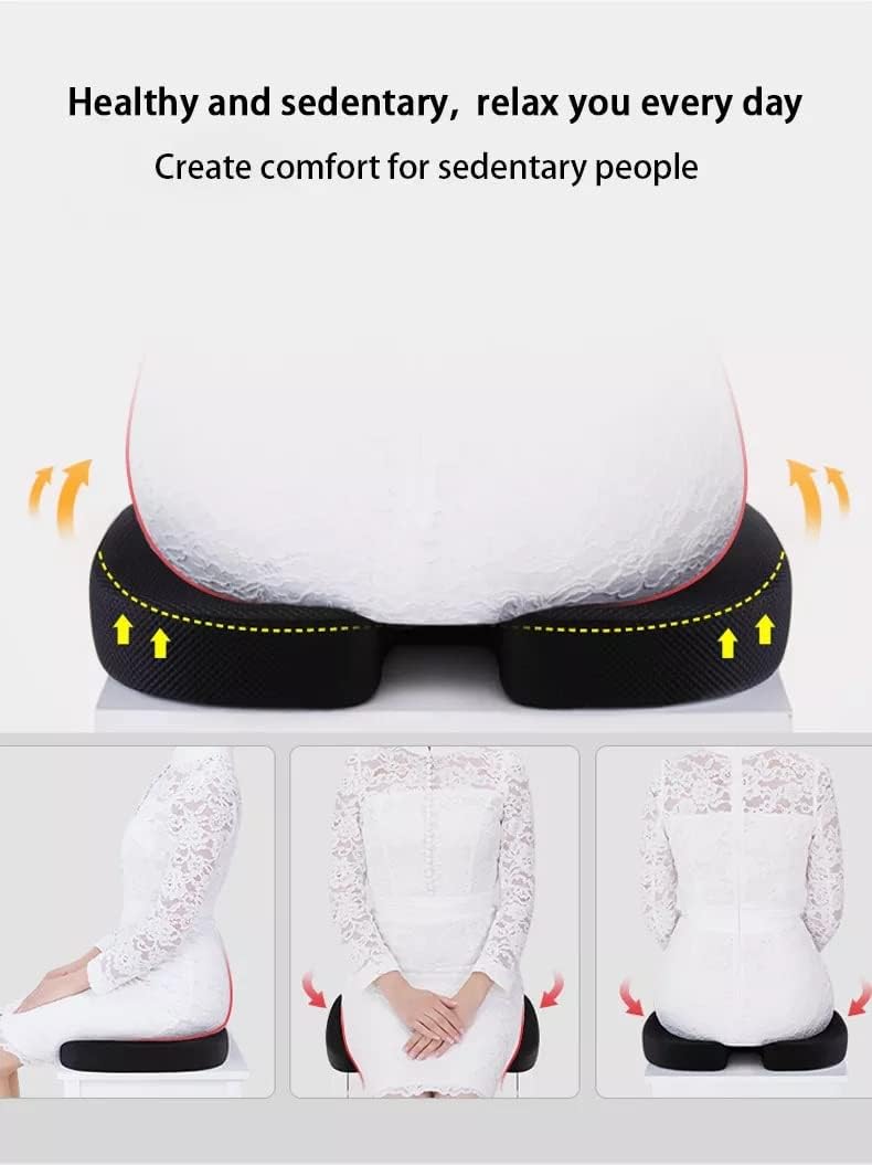Backfit Coccyx, Tailbone, Sciatica, Lower Back Support and Pain Relief Seat Cushion with Removable Cover Fits Most Desk, Computer Chairs (Blue Grey) - Image 4