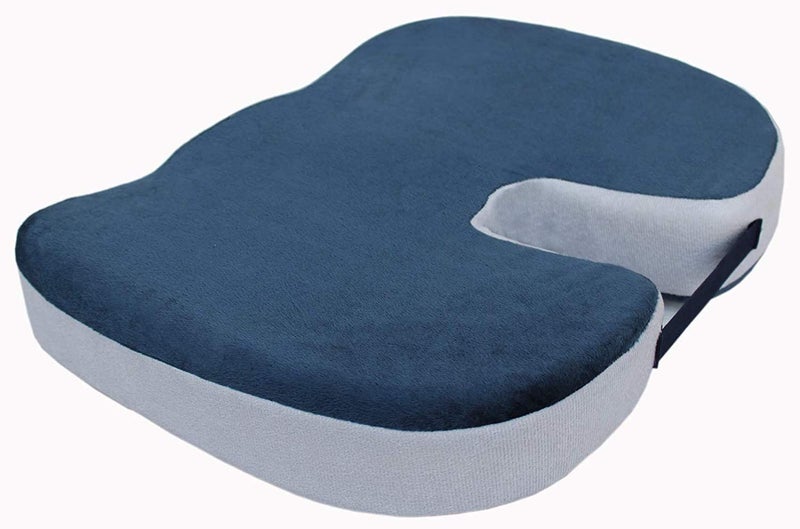 Backfit Coccyx, Tailbone, Sciatica, Lower Back Support and Pain Relief Seat Cushion with Removable Cover Fits Most Desk, Computer Chairs (Blue Grey) - Image 1