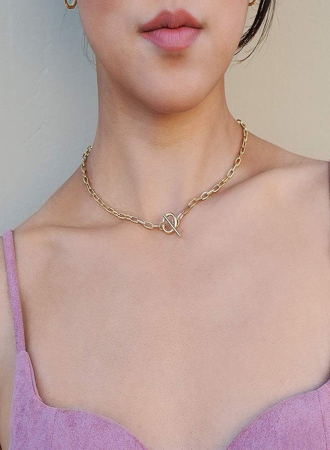 WISTIC Lauren Paperclip Bolo Necklace Layered Stacked Paper-clip Link for Women Adjustable Lobster Clasp Gold Plated Stainless Steel Link Charm Chain - Image 3
