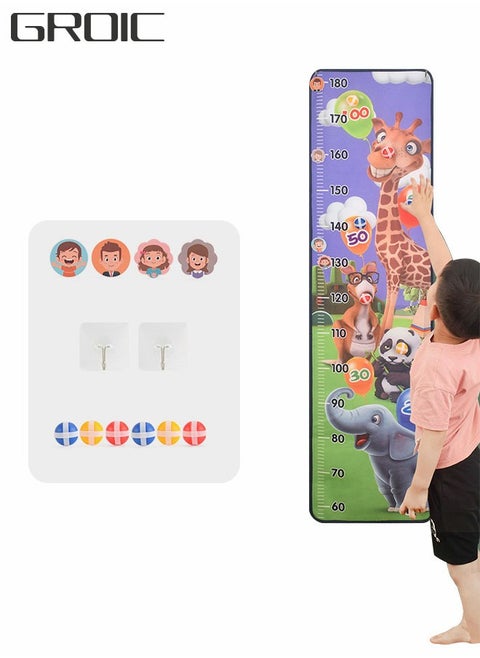 Growth Chart Height Ruler Toys, Kids Height Stickers Toys, Dartboard Target Ball Game Funny Sticky Ball Target Toy Height Measure Fidget Toys - Child Interactive Toys Educational Toys for Boys Girls