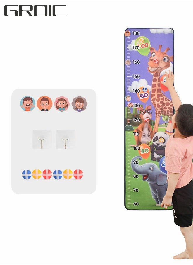 GROIC Growth Chart Height Ruler Toys, Kids Height Stickers Toys, Dartboard Target Ball Game Funny Sticky Ball Target Toy Height Measure Fidget Toys - Child Interactive Toys Educational Toys for Boys Girls  - Image 1