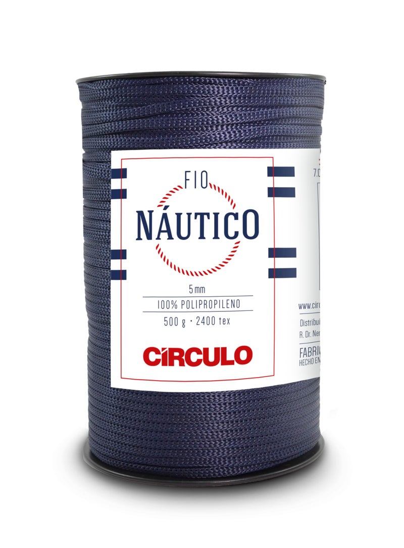 CÃRCULO Circulo - Nautico Yarn, Premium Waterproof Cord 5mm 100% Polypropylene, 227 yds, 17.6 oz, Chunky, Special for Bag - Crochet, MacramÃ© - Color 2856 - Navy Blue - Image 1