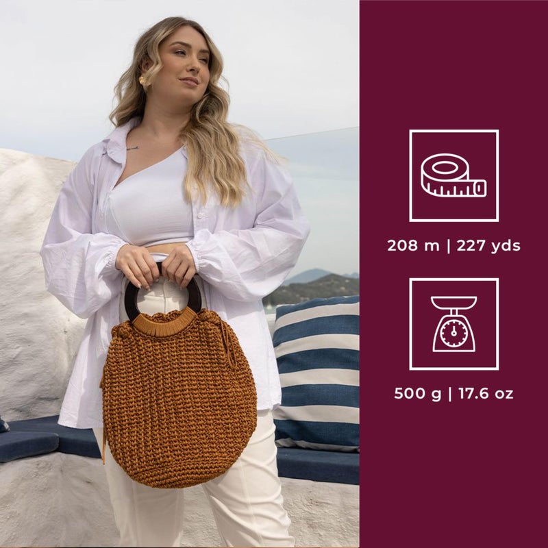 CÃRCULO Circulo - Nautico Yarn, Premium Waterproof Cord 5mm 100% Polypropylene, 227 yds, 17.6 oz, Chunky, Special for Bag - Crochet, MacramÃ© - Color 2856 - Navy Blue - Image 4