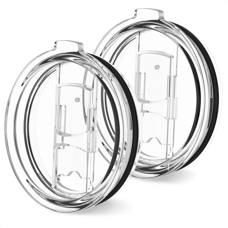 KETAR Arctic  2 pack Universal 30 oz tumbler Lids with Sliding closure spill proof  Splash Resistant replacement perfect fit for RTIC Yeti Ozark trail rambler and other double wall steel cups 
