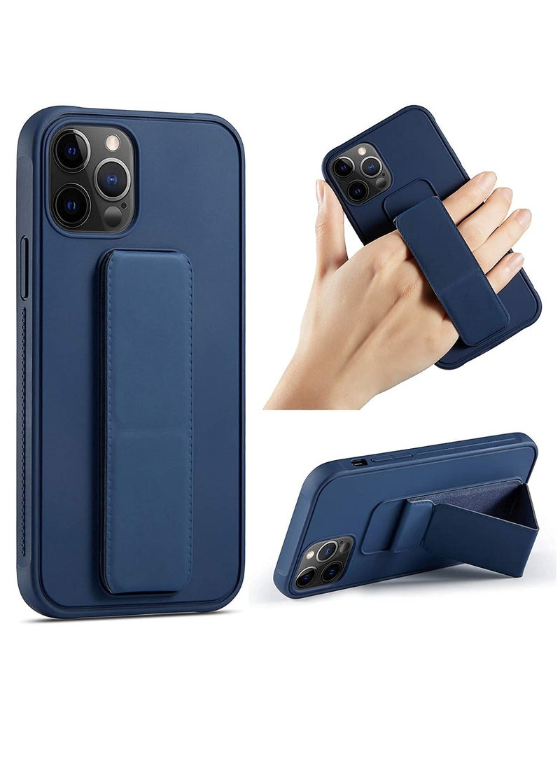 BORTONY iPhone 13 pro max Case 6.7" with Magnetic Stand and Holder Premium Silicone Vertical horizontal Hand Strap Grip Multi Stand Car Mount Kickstand Case Cover - Image 1