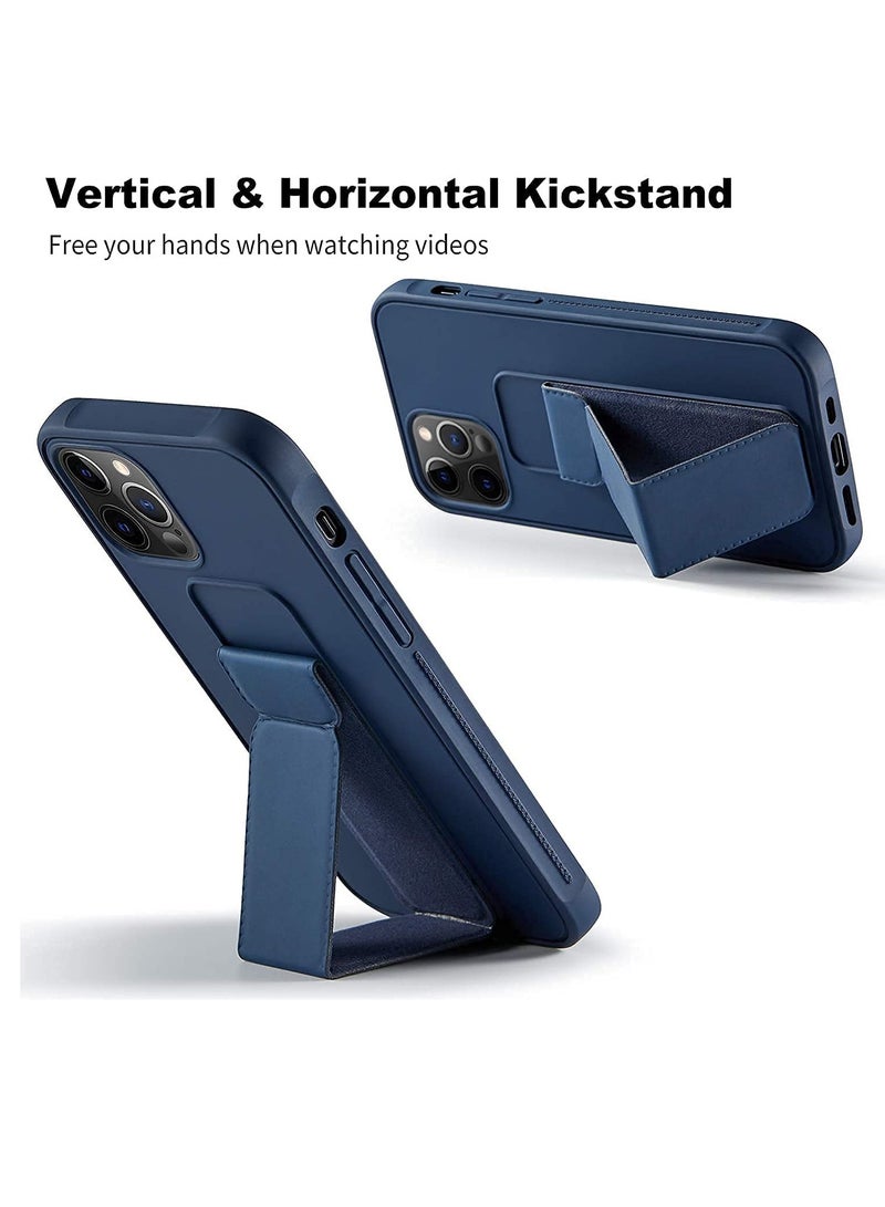BORTONY iPhone 13 pro max Case 6.7" with Magnetic Stand and Holder Premium Silicone Vertical horizontal Hand Strap Grip Multi Stand Car Mount Kickstand Case Cover - Image 2