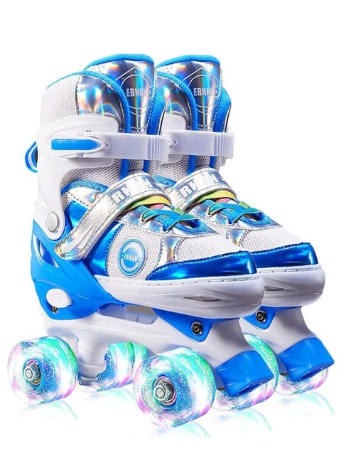 Girls Roller Skates for Kids Children todders Beginner 4 Size Adjustable for Ages 3-8 or 6-12 Years Old Girls with Light Up Wheels and Colorful Shoelaces