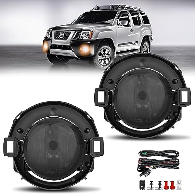 TangMiGe Fog Lights Compatible With Nissan Xterra 20052015 Nissan Frontier 20102019 With Plastic Bumper Only 1 Pair Fog Lamps 26150Ea025 Ni2590102 Smoke TFl072 - Image 2