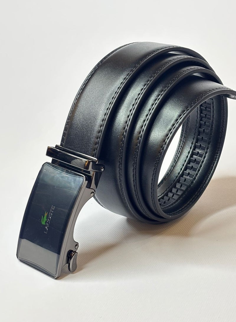 Lacoste Men's Classic Leather Wallet & Belt Set-Black - Image 3