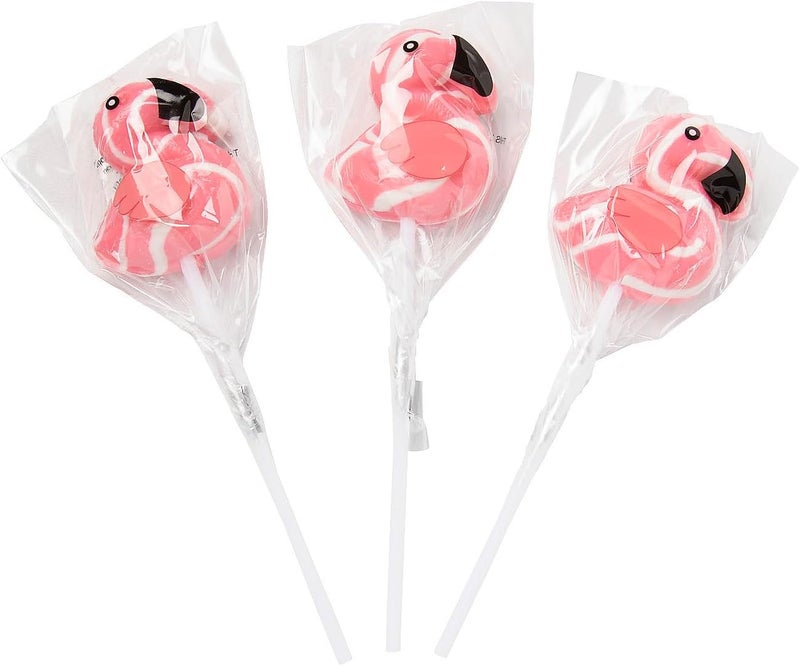 Fun Express Pink Flamingo Swirl Lollipops - Image 1