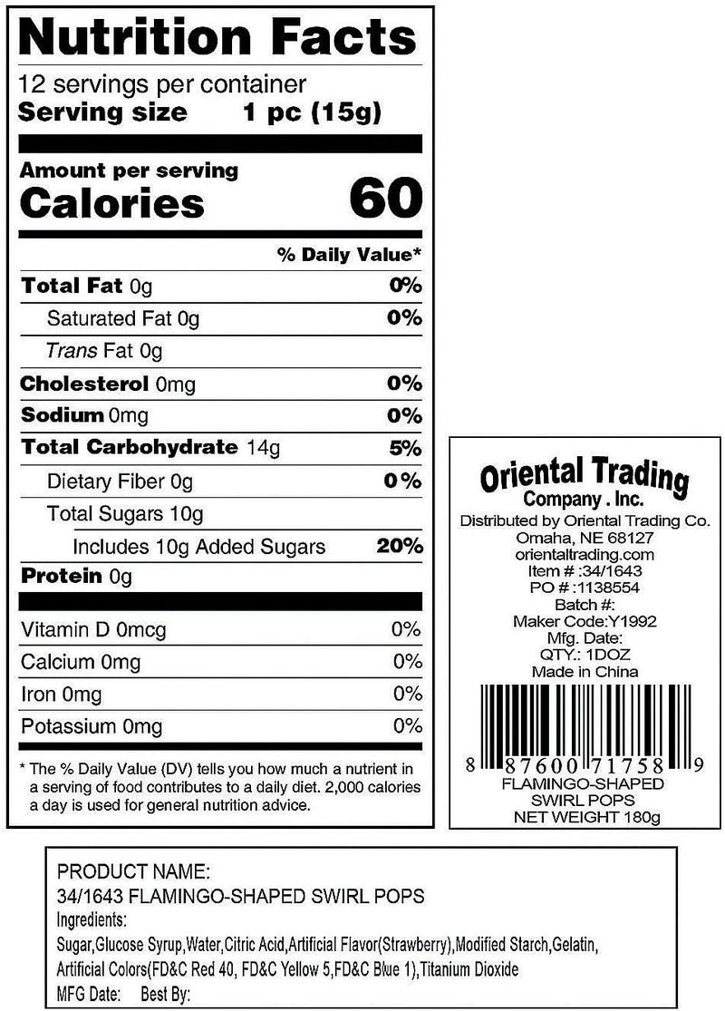 Fun Express Pink Flamingo Swirl Lollipops - Image 2