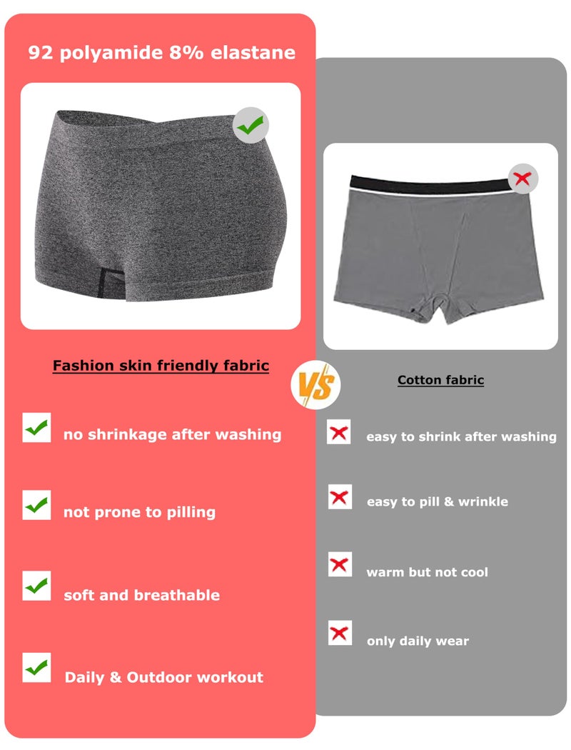 Sth Big Womens Boyshorts Underwear Seamless Boxer Briefs Full Coverage Soft Stretch Boxer Shorts For Women 4 Pack - Image 3