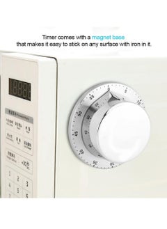 Excefore Manual Timer, 60 Minute Professional Mechanical Kitchen Timer With Magnetic Base, Countdown Cooking Baking Timing Tool, Loud Alarm Sound And Easy To Stick On Any Surface(Silver)  - Image 3