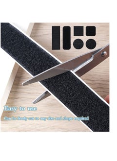 Y&D Self-Adhesive Hook and Loop Strips Tape Roll, Black Heavy Double Sided Sticky Duty Industrial Strength Fastener Interlocking for Household Kitchen School Office, Set of 2  - Image 2