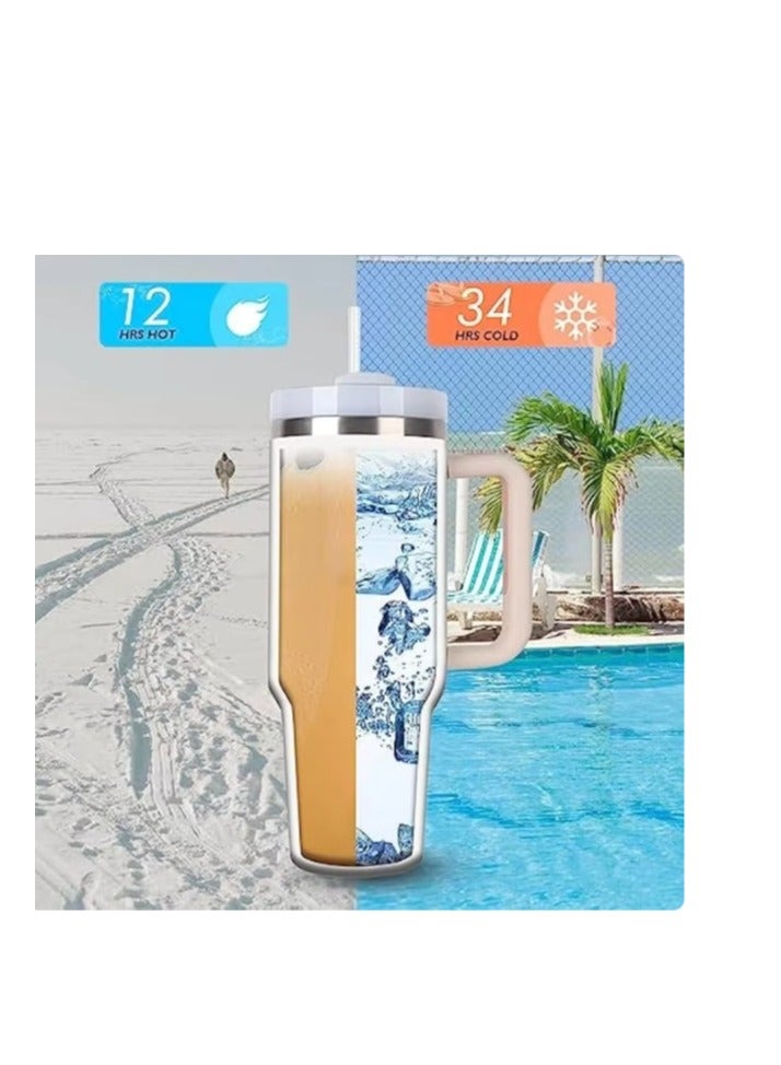 OASIS-TH 40OZ Stainless Steel Vacuum Insulated Tumbler With Handle and Straw Lid Travel Mug Iced Coffee Cup for Hot and Cold Beverages  - Image 3