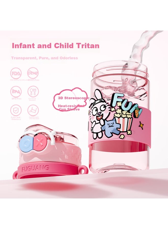 Tomimitsu Fuguang Children'S Water Bottle Tritan Large Capacity Straw Cup Pot Dual Drinking Summer Boys And Girls Elementary School Students Plastic Cup 600Ml - Image 3
