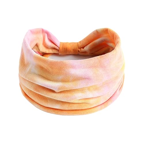 XFYT Super Soft Tie-Dye Boho Chic Head Hair Bands: Performance Meets Fashion | Sweat Absorbent Sports Soft Wide Workout Hairband for Yoga, Workout, Gym for Girls Women (Tango Orange), Microfiber - Image 2