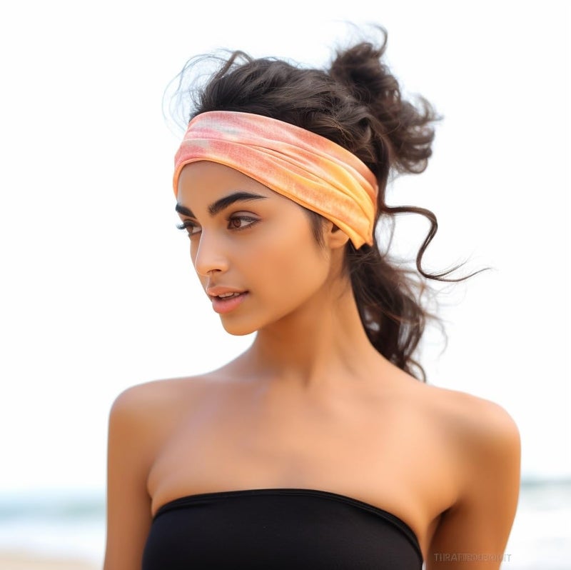 XFYT Super Soft Tie-Dye Boho Chic Head Hair Bands: Performance Meets Fashion | Sweat Absorbent Sports Soft Wide Workout Hairband for Yoga, Workout, Gym for Girls Women (Tango Orange), Microfiber - Image 5
