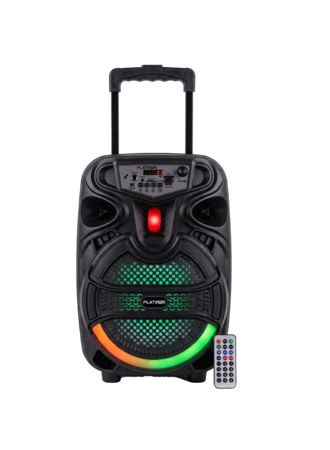 بلاتينيوم نظام مكبرات صوت كاريوكي محمول AH-825 مقاس 8 بوصات مع إضاءة LED ديناميكية وجهاز تحكم عن بعد، مكبر صوت لاسلكي متعدد الوسائط مزود بمنفذ USB للتوصيل والتشغيل، وفتحة لبطاقة Micro SD، ومدخل AUX، ودعم للميكروفون للاستخدام المنزلي والحفلات - Image 1