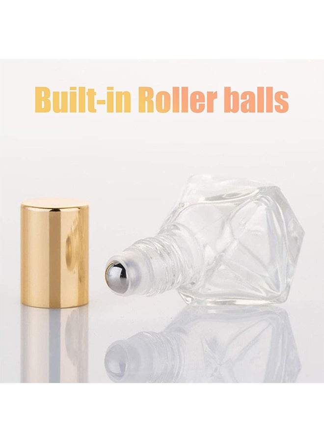 Roller Bottle for Oils, 10 Pcs Mini Portable Polygonal Glass Roller Bottle, 8ml Glass Bottles With Stainless Steel Roller Balls for Essential Oils Aromatherapy Perfume Container  - Image 3