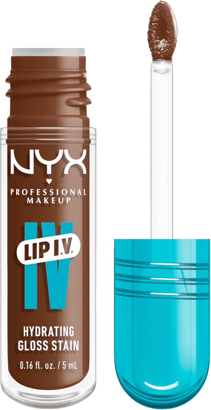 ملمع شفاه مرطب من NYX Professional Makeup Lip IV، ترطيب يدوم حتى 12 ساعة، لون غني، لمسة نهائية لامعة رطبة، لون Slash N' Spice