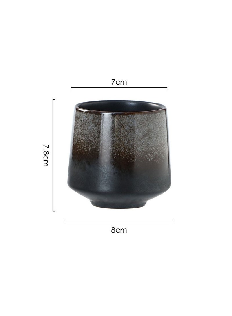 نهر قو مجموعة من 4 فناجين قهوة اسبريسو فنجان شاي سيراميك طقم أكواب شاي بورسلين متعدد الألوان 220 مل - Image 5