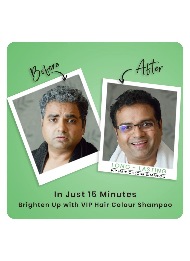 HAIR COLOUR SHAMPOO, Black, 20ml, (Pack of 5)