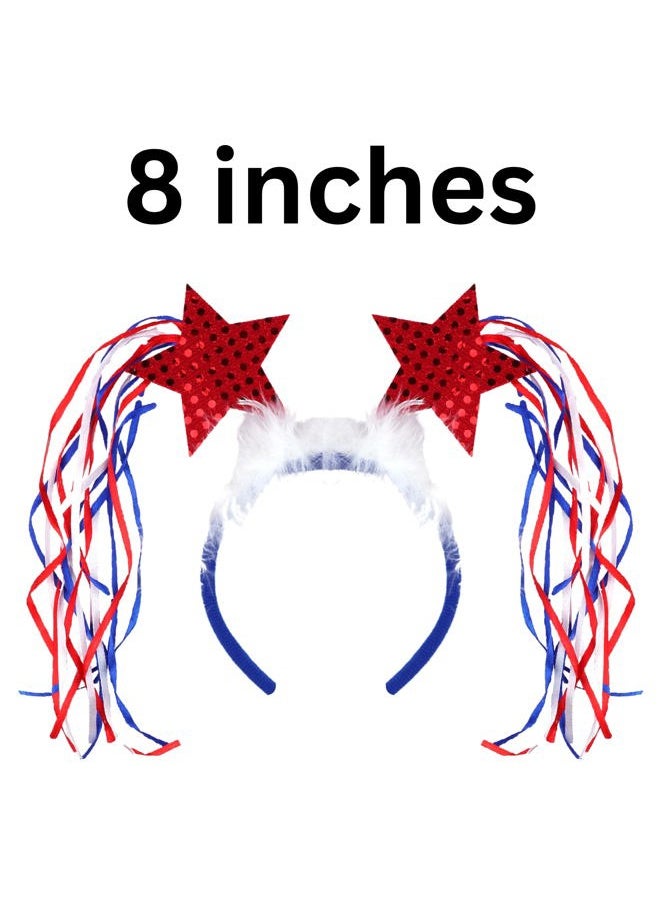 Needzo Fourth of July Headband Bopper with Tassels and Stars, Red White and Blue Patriotic Headwear for Parades and Parties, One Size Fits Most, (Pack of 10)  - Image 5