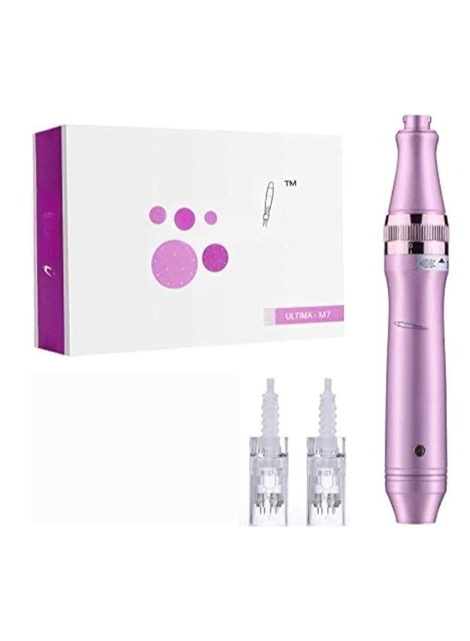 جهاز ميكرونيدلينج لاسلكي مع رؤوس إبر – قلم ديرما للعناية بالبشرة وتحفيز الكولاجين ومكافحة علامات التقدم في العمر - Image 1