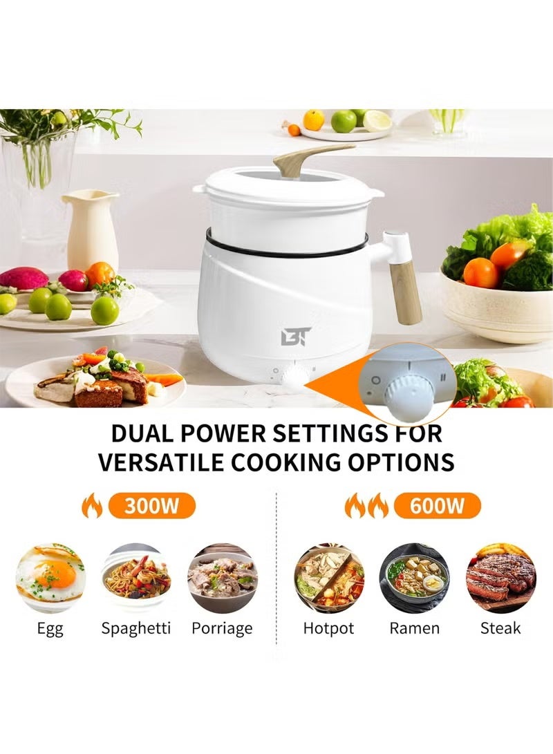 قدر طهي كهربائي BT-02، سعة 1.5 لتر، متعدد الوظائف، مزود بطبقة مانعة للالتصاق، ومصفاة بخار قابلة للفصل، وتصميم من طبقتين. - Image 2