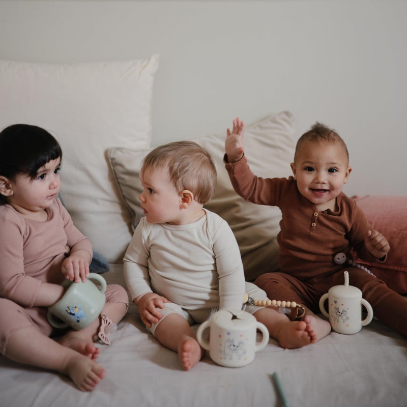 mushie x Bluey 100% Silicone Training Cup & Straw for Toddlers | 6 Months+ (Bluey Ivory) - Image 5