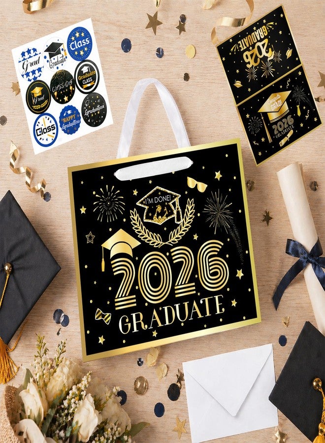 Konsait 13" Large Graduation Gift Bags, Black Class of 2026 Graduation Bags with Tissue Paper and Greeting Card for Gift Wrapping, Celebrations, Parties & More - Image 4